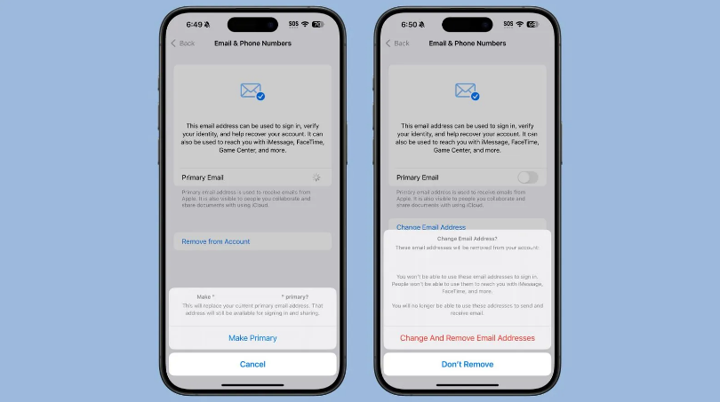 兴业苹果手机维修分享苹果 iOS 18.1 支持设置“主要”邮箱地址并更改 iCloud 邮箱 